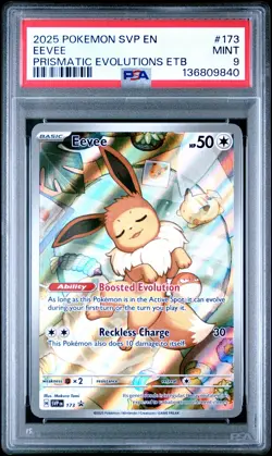 2025 POKEMON SVP EN-SV BLACK STAR PROMO #173 EEVEE PSA 9 - Image 1