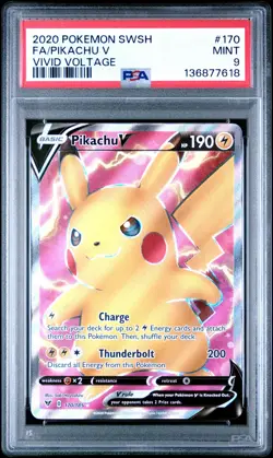 Pokemon TCG Pikachu V 157/172 Brilliant Stars Full Art PSA 9 - Image 1