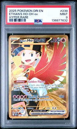 Pokemon TCG Ethan's Ho-Oh ex 239/182 Destined Rivals Hyper Rare PSA 9 - Image 1