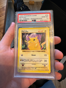 PSA 10 Pikachu 1999 Pokemon Base Set #58 SHADOWLESS - YELLOW CHEEKS - GEM MINT - Image 1