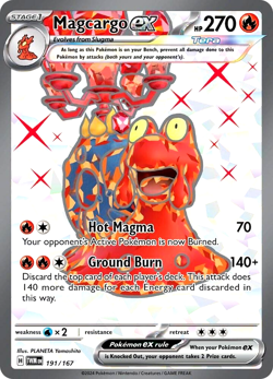 Pokemon TCG Magcargo ex 191/167 Twilight Masquerade Full Art Holo Ultra Rare - Image 1