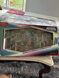 Pokemon Prismatic Evolution Lucario Ex& Tyranitar Ex Premium Collection Box New - Image 1