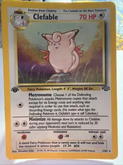 Clefable 1/64 1st Edition Holo Rare LP Jungle 1999 WOTC Pokemon - Image 1