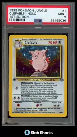 1999 POKEMON JUNGLE 1ST EDITION #1/64 CLEFABLE RARE HOLO PSA 9 - Image 1