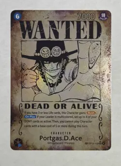 One Piece TCG Portgas. D. Ace Wanted Poster OP13-119 ERROR MINT - Image 1