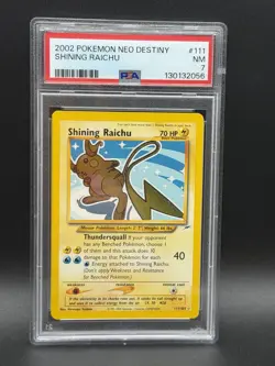 Pokemon Neo Destiny Shining Raichu - Secret Rare 111/105 - PSA 7 Near Mint - Image 1