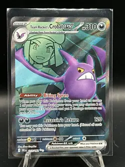 Team Rocket's Crobat ex 217/182 Destined Rivals Ultra Rare NM Pokemon Tcg card A - Image 1