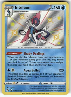 Inteleon SV027/SV122 Shining Fates: Shiny Vault NM Pokemon Card TCG - Image 1