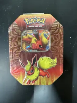 Pokemon TCG: Elemental Power Tin Flareon GX + 4 Packs (Sun & Moon) SEALED - Image 1