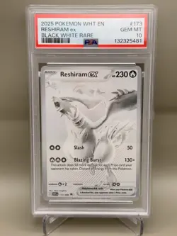 2025 Pokemon White Flare Reshiram Ex #173 GEM MT PSA 10 - Image 1