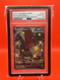 🔥 Pokemon TCG -Charizard V Secret Rare -Champion’s Path -PSA 10 w/ Hard Case ⁉ - Image 1