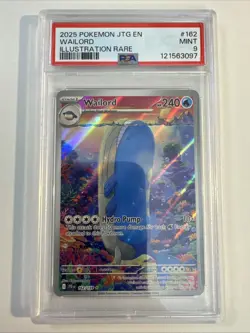 2025 POKEMON JTG EN-JOURNEY TOGETHER ILLUSTRATION RARE #162 WAILORD PSA 9 - Image 1