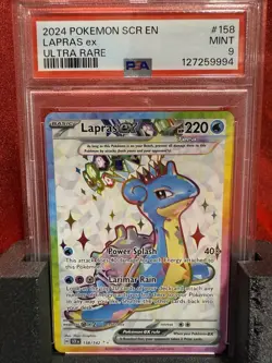 2024 POKEMON LAPRAS EX ULTRA RARE 158/142 PSA 9 MINT - Image 1