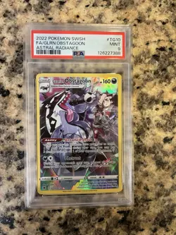 Pokemon Galarian Obstagoon TG10/TG30 Astral Radiance Full Art Holo PSA 9 - Image 1
