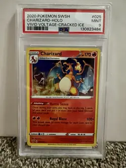 Pokemon Vivid Voltage Charizard Cracked Ice Holo 25/185 PSA 9 Mint Graded TCG - Image 1