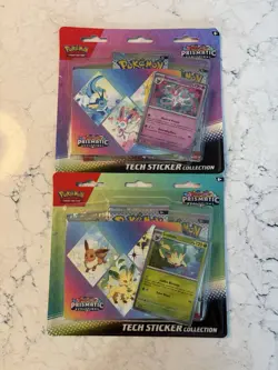 Pokemon TCG Prismatic Evolutions Tech Sticker Collection Lot of 2 - Image 1