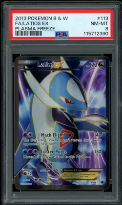 Pokemon PSA 8 Latios EX 113/116 Black & White Plasma Freeze Full Art Rare - Image 1