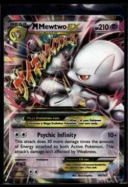 2015 Pokemon XY Breakthrough 64 M Mewtwo EX LP - Image 1