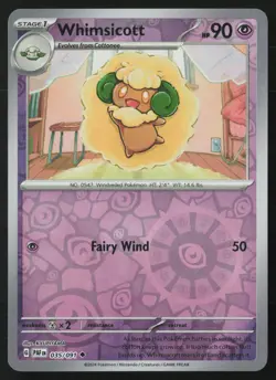 Pokemon Whimsicott 035/091 SV: Paldean Fates Reverse Holo Pack Fresh - NM - Image 1
