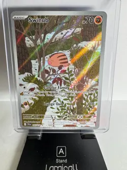 Pokemon TCG Swinub 165/159 Illustration Rare Sv09: Journey Together Holo - NM - Image 1