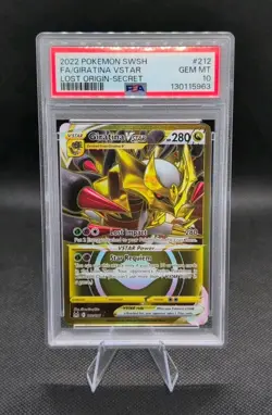 PSA 10 Giratina VSTAR 212/196 Lost Origin Gold Secret Rare Pokemon Sword Shield - Image 1