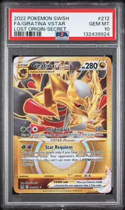 PSA 10 Giratina VSTAR 212/196 Lost Origin Gold Secret Rare Pokemon Sword Shield - Image 1