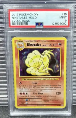 2016 Pokemon XY Evolutions Ninetales Holo 15/108 PSA 9 MINT LOW POP RARE - Image 1