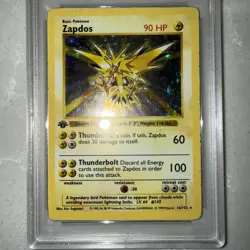 Pokemon 1st Edition Shadowless Base Set Zapdos 16/102 Holo Rare PSA 4 VG-EX - Image 2