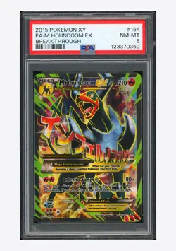 Pokemon PSA 8 M Houndoom EX FA 2015 154/162 Breakthrough English - Image 1