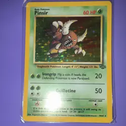 Pokemon Pinsir Jungle Holo Rare Unlimited 9/64 Basic 60 HP English TCG Card - Image 1