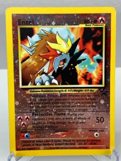 Entei 34/53 WOTC Movie Promo Reverse Holo Pokemon Card - Heavily Played - Image 1