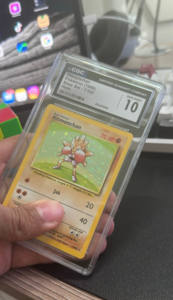 Vintage Pokemon Card Hitmonchan 7/102 1999 Base Set Unlimited Rare Holo Mint 10 - Image 1