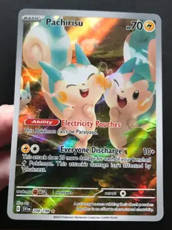 Pachirisu 208/198 Scarlet & Violet Base ILLUSTRATION RARE HOLO Pokemon Card NM - Image 3