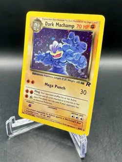 Dark Machamp 10/82 *NICE SWIRL* Team Rocket Holo Rare Vintage WOTC Pokemon TCG - Image 2