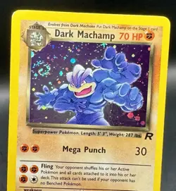Dark Machamp 10/82 *NICE SWIRL* Team Rocket Holo Rare Vintage WOTC Pokemon TCG - Image 5