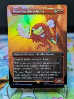 MTG Secret Lair Sonic- Knuckles the Echidna 2082 Rainbow Foil - Image 1