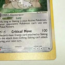 Pokemon TCG 2003 Slaking 12/109 Ruby & Sapphire Rare Holo Lightly Played - Image 3