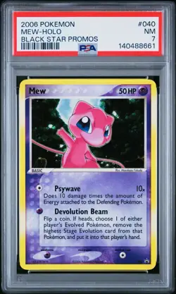 2006 Pokemon Mew - 040 (Challenge Set) 040 Nintendo Holo Black Star Promo PSA 7 - Image 1