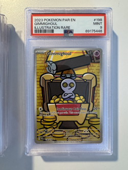 2023 Pokemon SV04 Paradox Rift Gimmighoul #198/182 IR Illustration Rare PSA 9 - Image 1