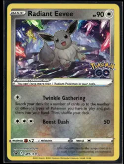 2022 Pokemon SWSH BSP 230 Radiant Eevee Pokemon Go NM - Image 1
