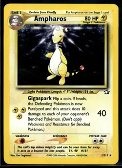 2000 Pokemon NEO Genesis 1 Ampharos Holo LP - Image 1