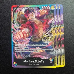 4x Monkey.D.Luffy Leader 3rd Anniversary Tournament Pack P-L One Piece TCG NM - Image 1