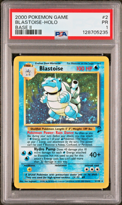 SWIRL PSA 1 PR 2000 Base Set II Blastoise 2/130 Holo Foil WOTC Pokemon - Image 1