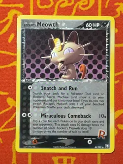 POKEMON TCG ROCKET'S MEOWTH 46/109 NON HOLO UNCOMMON NM EX TEAM ROCKET RETURNS - Image 1