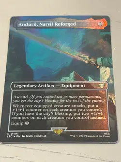 MTG Anduril, Narsil Reforged (Borderless) Foil NM Commander Lord of the Rings - Image 1