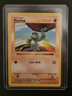 NM Near Mint - SHADOWLESS Machop 52/102 - Base Set - Pokemon TCG - 1999 - WotC - Image 2