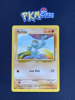 Pokemon TCG Machop Base Set 52/102 Regular ( 4th Print ) LP. - Image 1