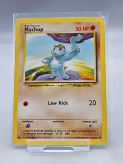 Pokemon TCG Machop Base Set Unlimited Common Card 52/102 WOTC 1999 Vintage - Image 1