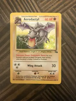 1999 Pokemon TCG Aerodactyl 1/62 Fossil Holo Card - Image 1