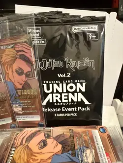 UNION ARENA JUJUTSU KAISEN RELEASE EVENT 38+ Packs 2 Winner Cards 16 Promos 🔥📈 - Image 3